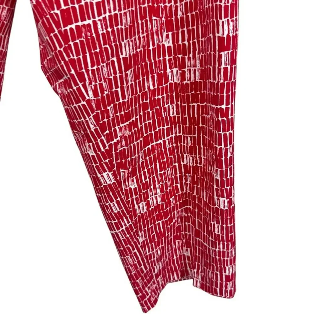 Susan Graver Womens Red White Zip Fly Stretch Elastic Waist Pants Printed 18 W - Picture 7 of 16